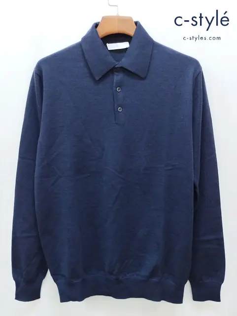 Cruciani クルチアーニ ニットポロシャツ 52 ネイビー CU094.P01F6V ウール100% イタリア製