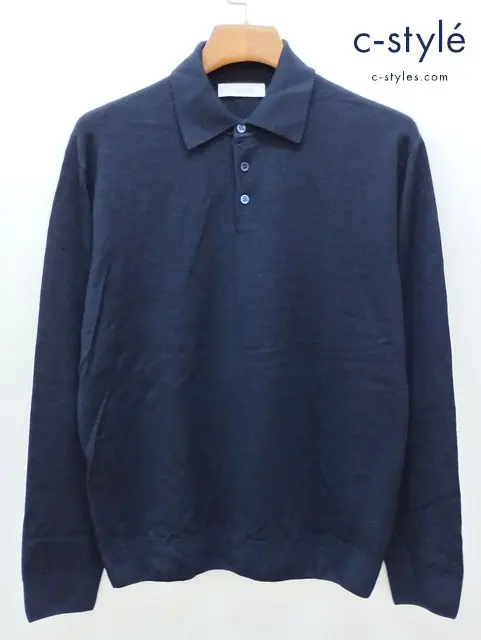 Cruciani クルチアーニ ニットポロシャツ 52 ネイビー CU4057 ウール100% イタリア製