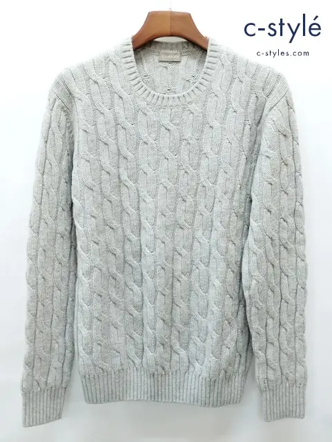 Cruciani クルチアーニ ケーブルニット 52 グレー ウール100% CU14.170 イタリア製