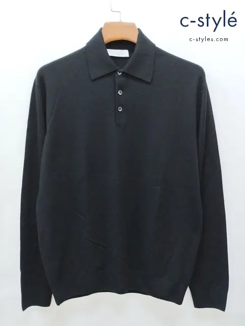 Cruciani クルチアーニ ニットポロシャツ 52 ブラック ウール100% CU4057 イタリア製