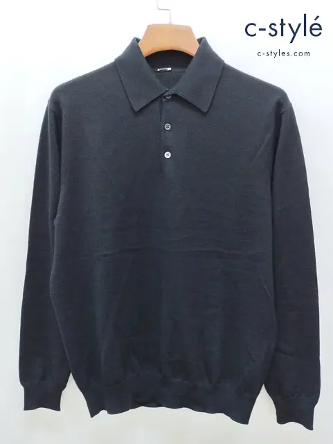 Cruciani クルチアーニ ニットポロシャツ 52 ブラック CU094.P01F6V ウール100% イタリア製