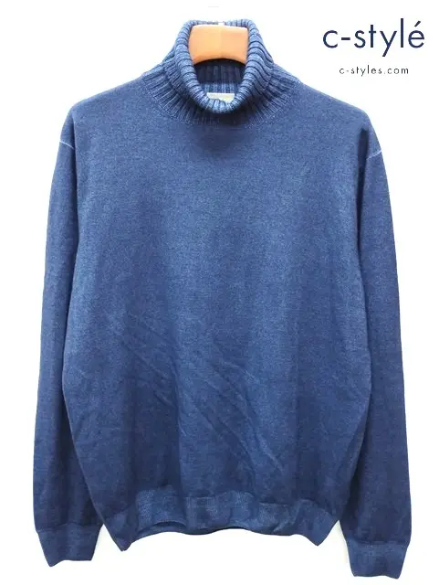 Cruciani クルチアーニ タートルネックニット 52 ネイビー CU2707 ウール100% イタリア製