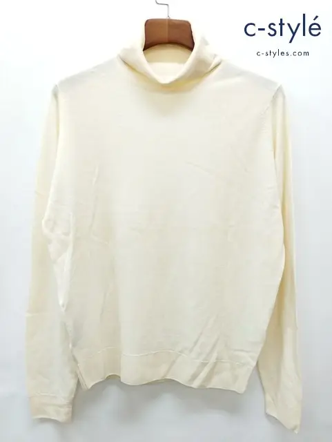 JOHN SMEDLEY ジョンスメドレー タートルネック L クリーム 毛100% イギリス製