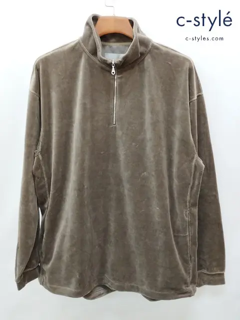 CURLY&Co. カーリーアンドコー ハーフジッププルオーバー 3 グレージュ系 VELOUR HALF ZIP P/O 日本製