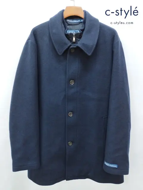 Polo by Ralph Lauren ポロラルフローレン メルトンステンカラーコート 46R ネイビー 0200017573