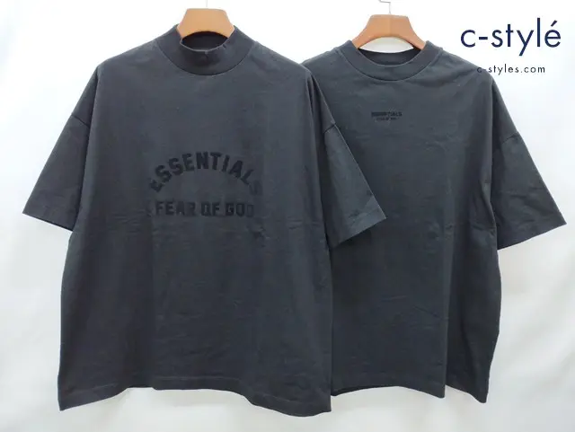 FOG ESSENTIALS エフオージーエッセンシャルズ Tシャツ S ブラック 綿100% ハイネック クルーネック 計2点