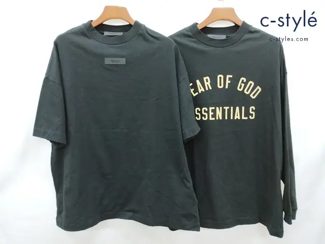 FOG ESSENTIALS エフオージーエッセンシャルズ Tシャツ カットソー S ブラック 綿100% 長袖 計2点