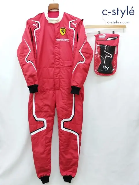 PUMA×Ferrari プーマ×フェラーリ レーシングスーツ 52 レッド イタリア製 10110917 グローブ付