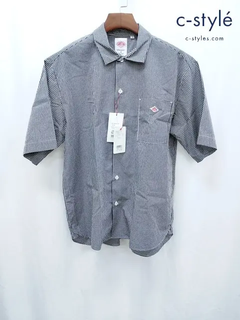 DANTON ダントン WORK SHIRT シャツ 42 ブラック×ホワイト 半袖 チェック DT-B0049 CPP