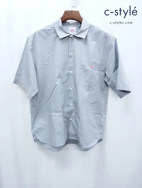DANTON ダントン COTTON POPLIN PLAID WORK SHIRT シャツ 42 グレー系 半袖 DT-B0049 CPP