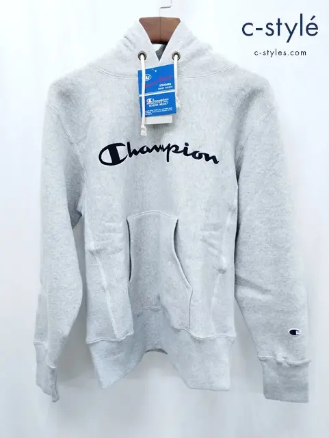 Champion チャンピオン ロゴ刺繍 リバースウィーブ プルオーバーパーカー L シルバーグレー C3-L107