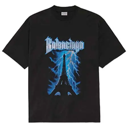 バレンシアガ(BALENCIAGA) Paris Thunderstorm オーバーサイズ Tシャツ 850345TUVE71000