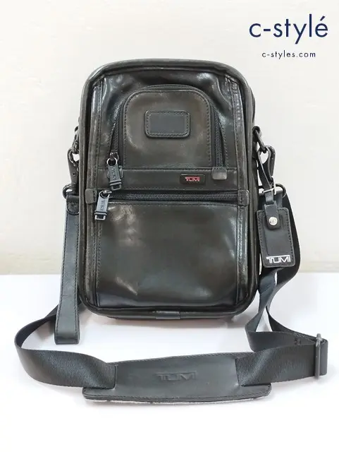 TUMI トゥミ ショルダーバッグ ブラック レザー オーガナイザートラベルトート 92102DH