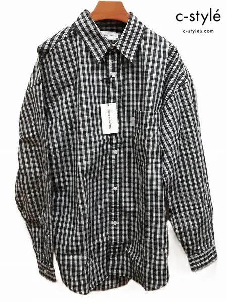 COOTIE PRODUCTIONS クーティー プロダクションズ シャツ M ブラック系 Dobby Check L/S Shirt CTE-24S403