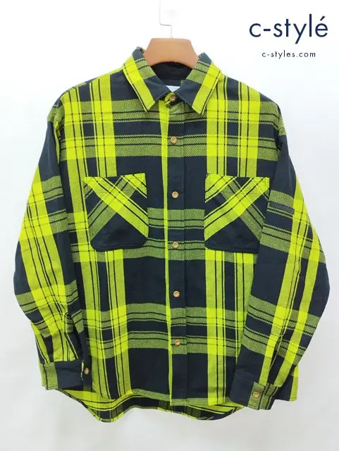 N.HOOLYWOOD×BIG MAC エヌハリウッド×ビッグマック シャツ S ブラック×ライムグリーン 長袖 綿100%