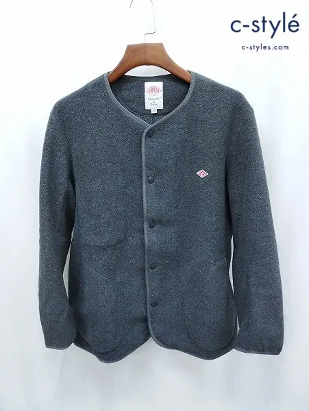 DANTON ダントン FLEECE COLLARLESS JACKET 42 グレー系 JD-8939 フリース