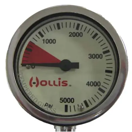 ホリス(Hollis) ダイビング ゲージ Pressure Gauge Brass Module w/o Boot
