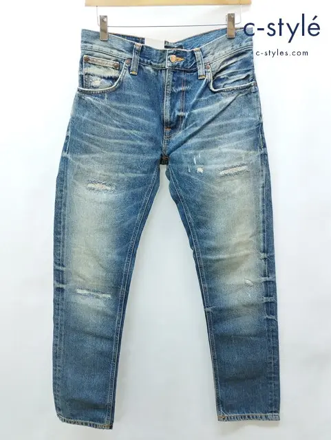 nudie jeans ヌーディージーンズ THIN FINN REPAIRED VINTAGE デニムパンツ 31 インディゴ