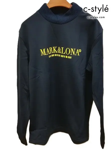 MARK&LONA マーク&ロナ ロングスリーブモックネックTシャツ 50 ネイビー MCM-2D-AA51