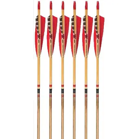 3Rivers Archery(スリーリバースアーチェリー) アーチェリー 羽根付き矢 テーパードエリートウッドアロー、6本パック
