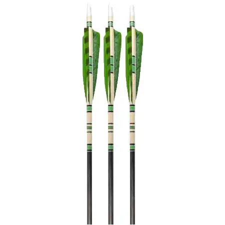 スリーリバースアーチェリー(3Rivers Archery) アーチェリー 羽根付き矢エメラルドハンターアロー、6本パック