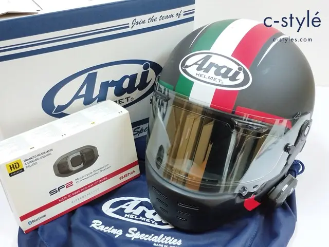 Arai アライ ヘルメット 55.56cm ブラック系 RAPIDE-NEO TRICOLORE 日本製 インカム付
