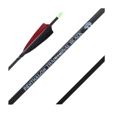 Bearpaw Products(ベアパウプロダクト) アーチェリー 羽根付き矢  Traditional Black Arrows