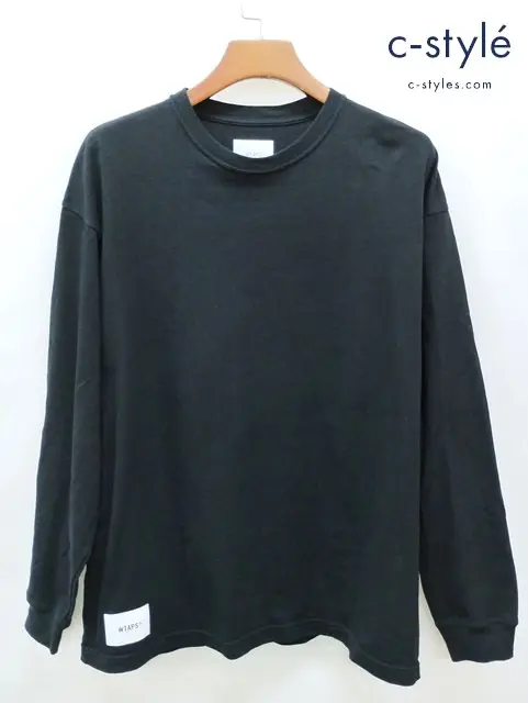 WTAPS ダブルタップス 長袖Tシャツ 2 ブラック AII 01 / LS / COTTON. SIGN 241ATDT-CSM10