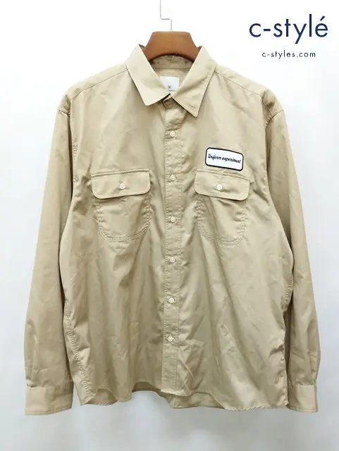 uniform experiment ユニフォームエクスペリメント シャツ 4 ベージュ バック刺繍 ワークシャツ UE-240011