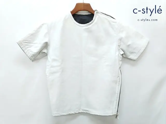 Schott ショット レザーシャツ M ホワイト USA製 半袖