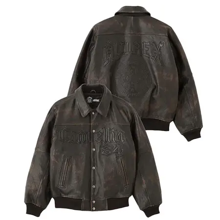 AVIREX(アヴィレックス) VINTAGE FINISHED VARSITY LEATHER ”CAMELLIA” 7836150013