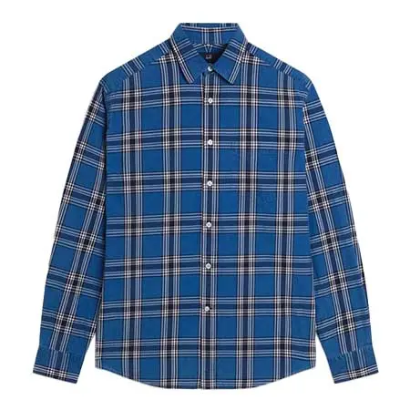 dunhill(ダンヒル) シーアイランドコットン タータンチェック ポイントカラーシャツ ポケット付き DU26RG161B5409