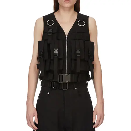 Rick Owens(リックオウエンス) テンプルサプライ ベスト ブラックサプライキャンバス