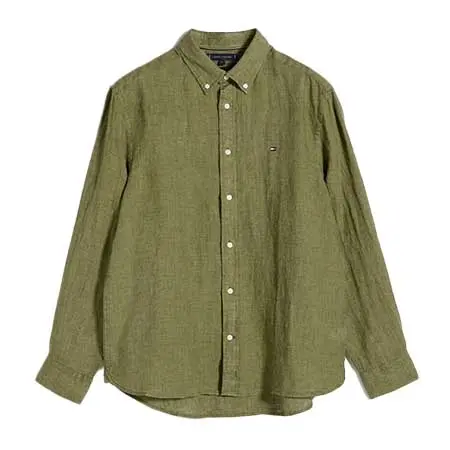 TOMMY HILFIGER(トミーヒルフィガー) ピグメント加工リネンソリッドシャツ MW44094
