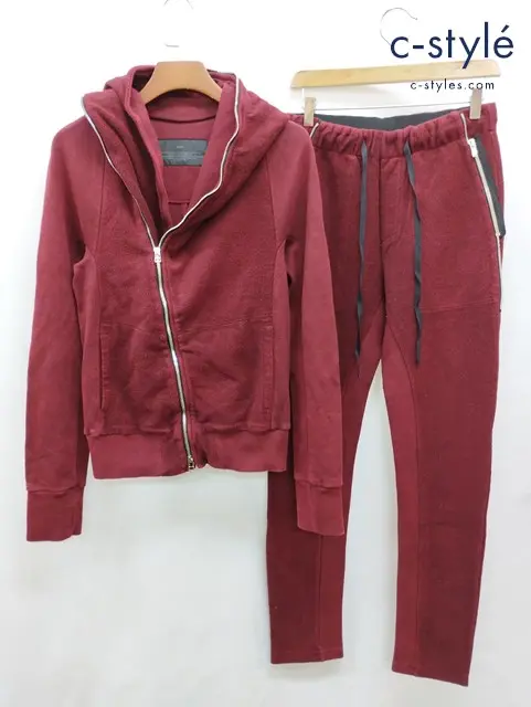 bajra バジュラ パーカー パンツ 2 レッド スウェット 日本製 セットアップ