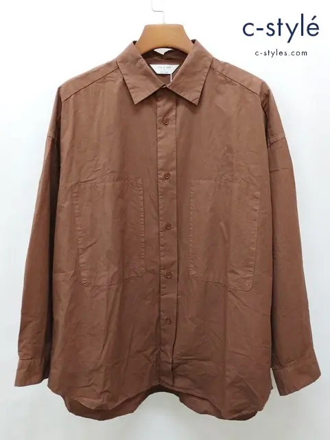 STILL BY HAND スティルバイハンド シャツ 48 ブラウン 長袖 綿100% Garment-dye over shirt SH01243