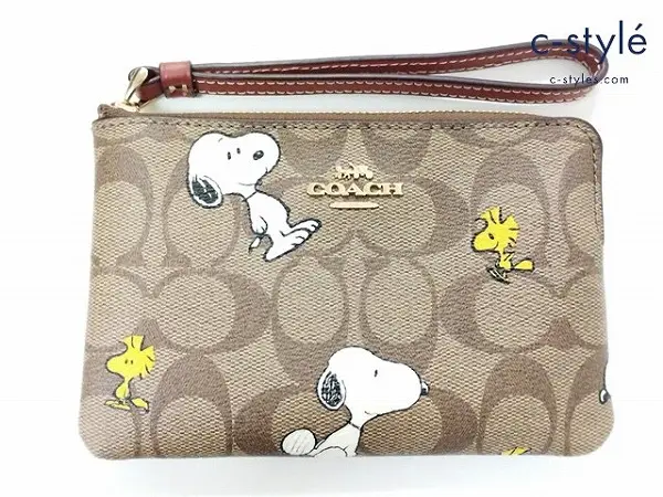 COACH×Peanuts コーチ×ピーナッツ リストレット ポーチ ベージュ