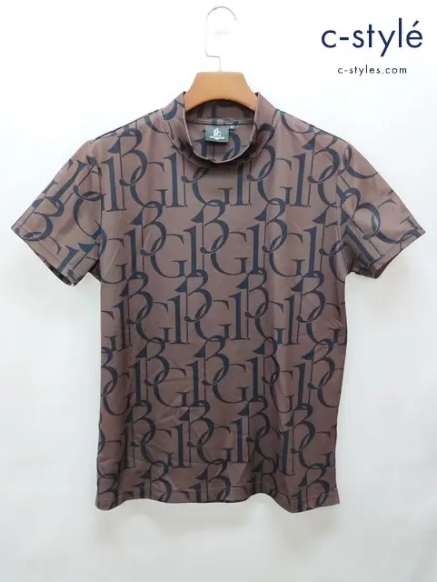 1piu1uguale3 GOLF ウノピゥウノウグァーレトレ ゴルフ ハイネック総柄Tシャツ V ブラウン系 GRT083