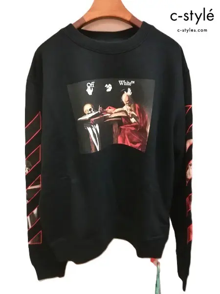 Off White オフホワイト スウェットシャツ XL ブラック プリント CARAVAGGIO SWEATSHIRTS OMBR21-083