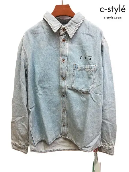 Off White オフホワイト デニムシャツ XL インディゴ OMYD027S21DEN0024045 4045 VINTAGE FLAT LI