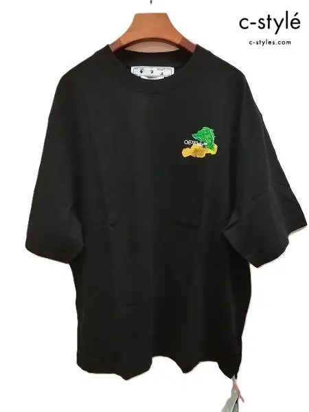 Off White オフホワイト Tシャツ L ブラック 半袖 OMAA120S23JER0011084 BRUSH ARR OVER SKATE