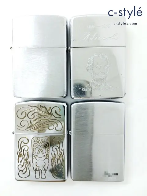 ZIPPO ジッポー オイルライター まとめ リンカーン大統領 1861-1865 Right makes might 無地 他 計4点