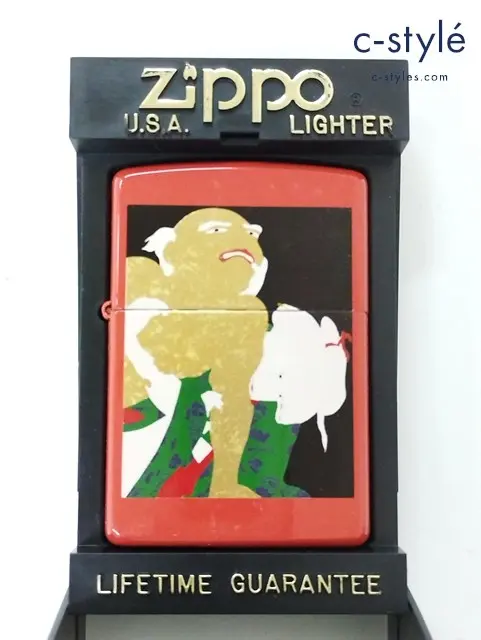 ZIPPO ジッポー オイルライター 浮世絵1 漆塗り 本金蒔絵 横尾忠則 オレンジ系 ’98