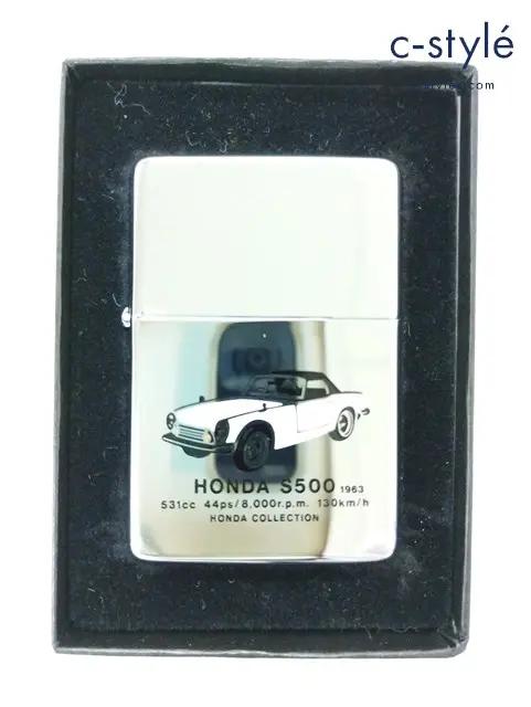 ZIPPO ジッポー オイルライター HONDA S500 1963 531cc 44ps/8000 r.pm. 130km/h シルバー ’89 ホンダ