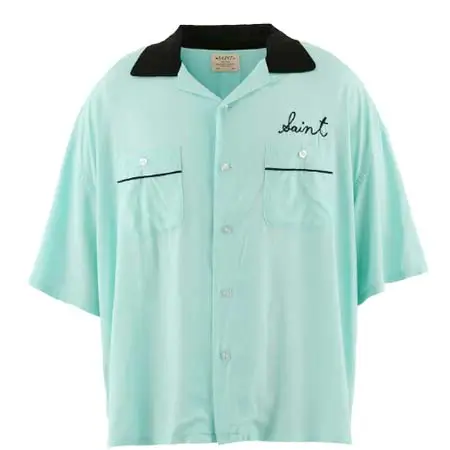 セントマイケル(SAINT Mxxxxxx) BOWLING SHIRT/TRUMP / SKY BLU