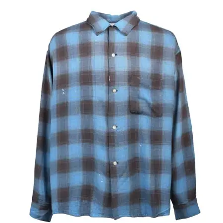 セントマイケル(SAINT Mxxxxxx) RAYON SHIRT/CHECK / BLU