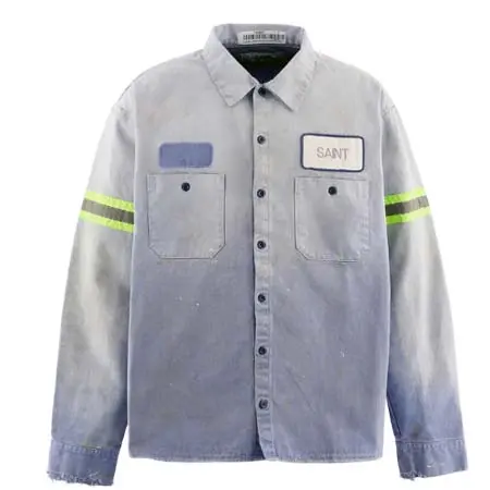 セントマイケル(SAINT Mxxxxxx) COTTON SHIRT/LINE / NVY