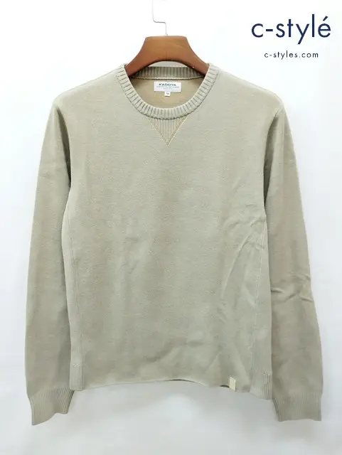 KADOYA カドヤ ELBOW PATCH KNIT ニット M ベージュ系 6267