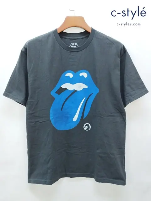HYSTERIC GLAMOUR×ROLLING STONES CIRCLE HEAD&BLUE TONGUE Tシャツ L ブラック