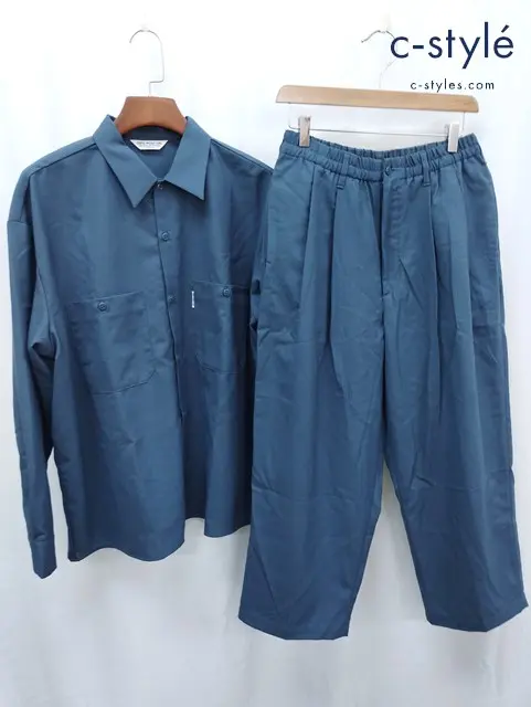 COOTIE PRODUCTIONS クーティー プロダクションズ セットアップ シャツ M パンツ S ブルー系